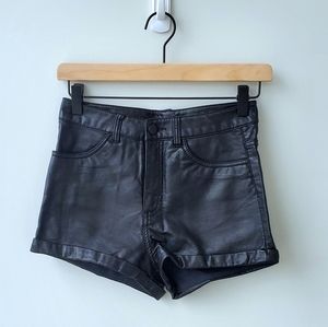 H&M Divided Faux Leather Shorts